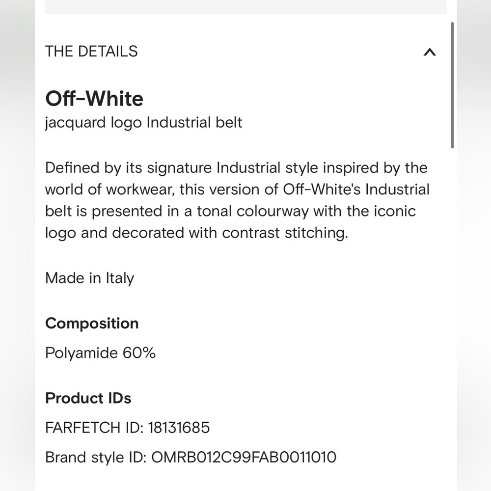 Authentic Off White belt - Picture 5 of 9